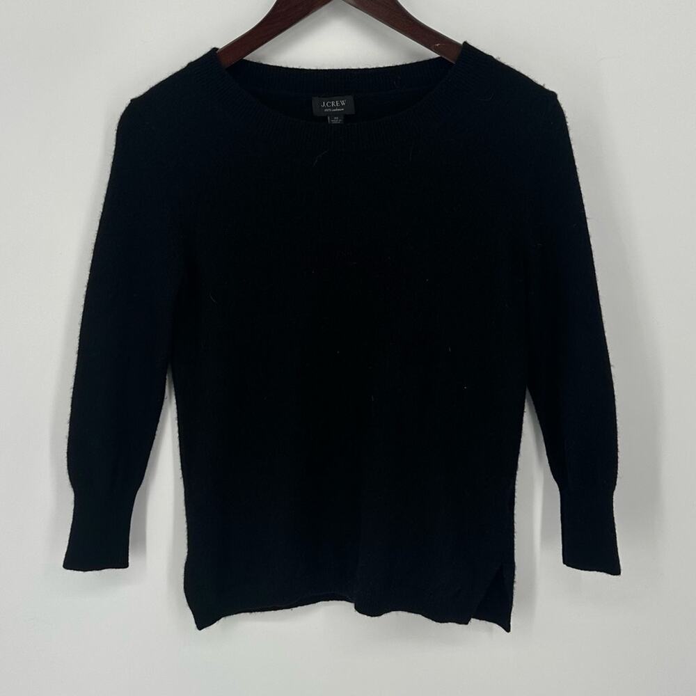 J.Crew Three-quarter Sleeve Everyday
Cashmere Crewneck Sweater Size XS Black